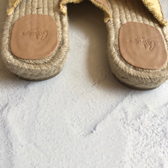 Castaner Yellow Espadrille Sandals Raw Edges Size 38 Fabric - Picture 8 of 8